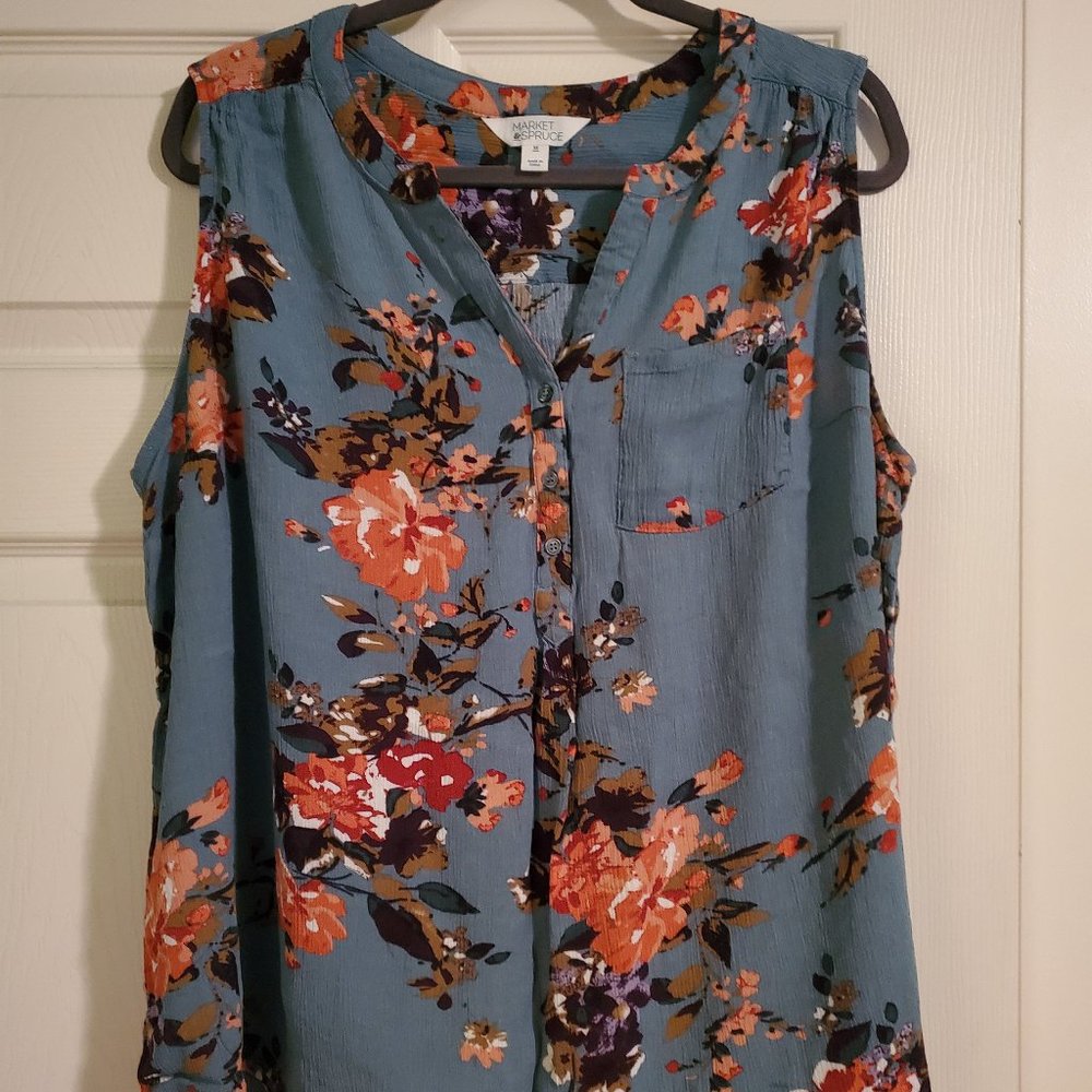 Lovely Floral Sleeveless Top